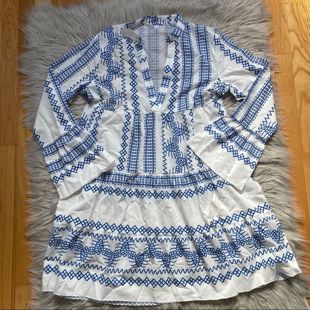 NWOT Blue and White Summer Dress